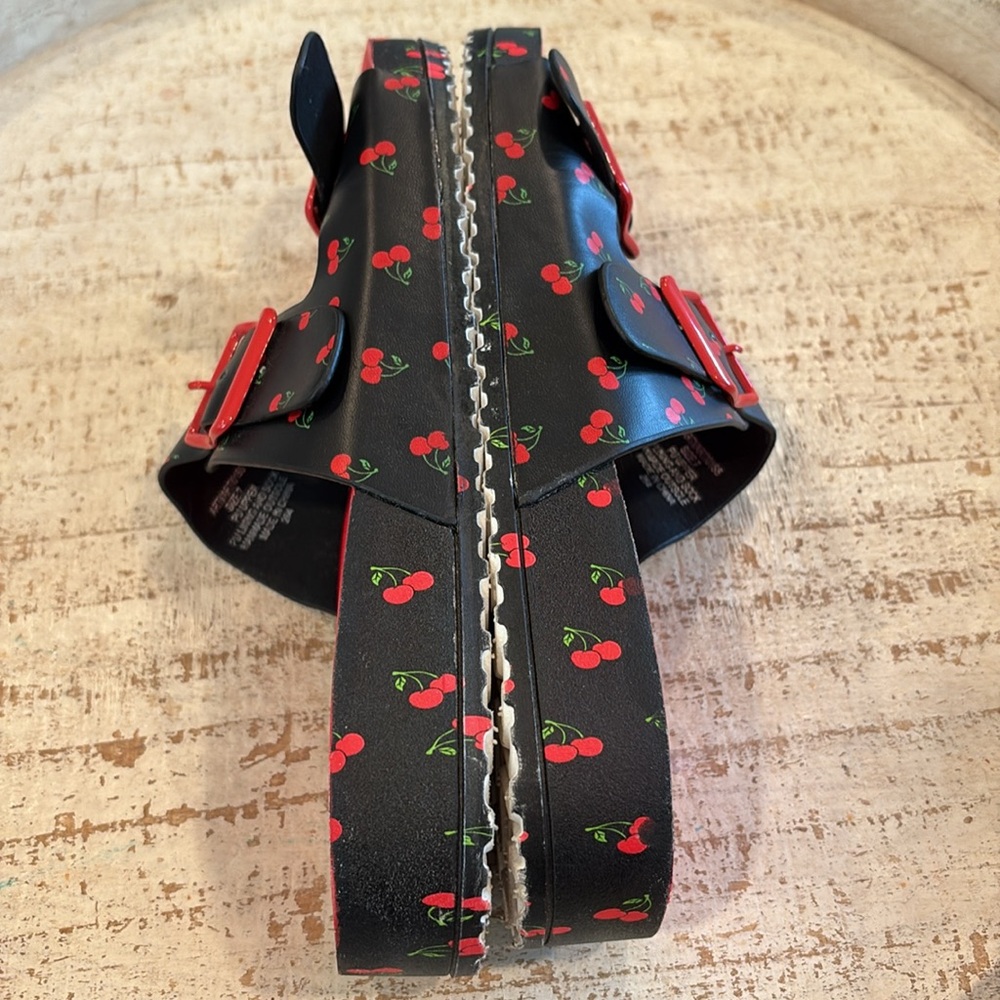 Betsey Johnson Black and Red Cherry Sandals - Picture 7 of 8